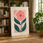 Geometric Bloom Mid-Century - Wrapped Canvas-1839507156-1839507167