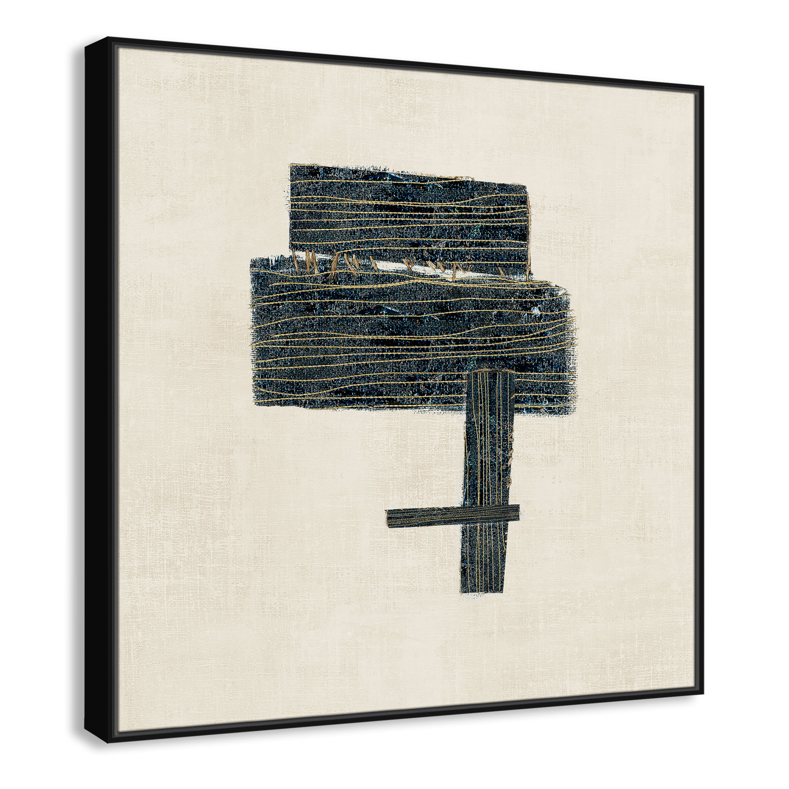 Stiched I Print by , 41.5" H x 41.5" W, Black