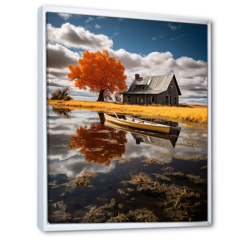 Loisanne maison de ferme réflexions, H 40 po x l 30 po x P 1,5 po, Blanc