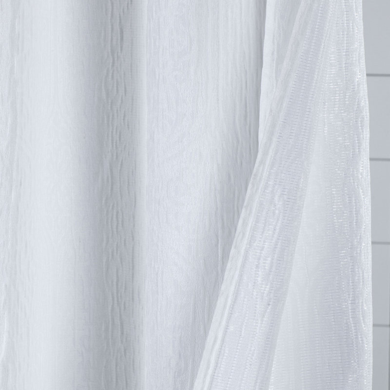 Reinaldo Geometric Shower Curtain, White