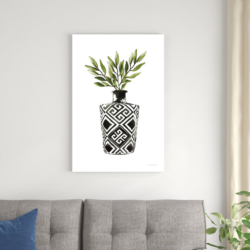 " Geometric Vases III Green ", 36" H x 24" W
