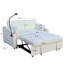 Convertible 3 en 1: lit en velours moderne avec tiroir, dossier réglable, coussins décoratifs, poches, canapé-lit beige pour bureau,