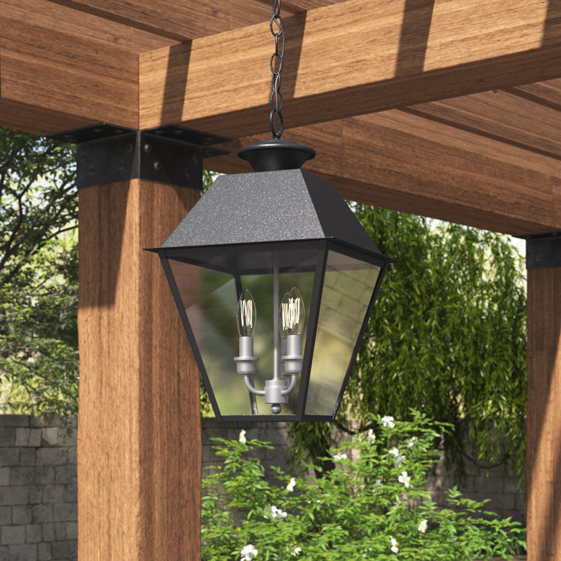 Luminaire suspendu d'extérieur noir H 3 po Ashira
