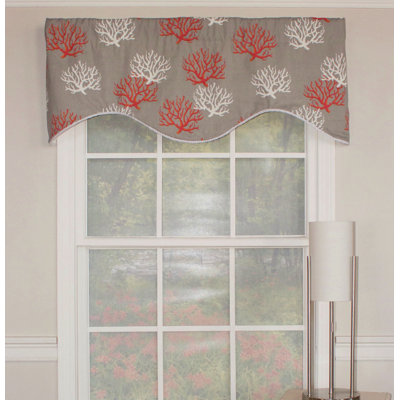 Cotton Blend Floral Scalloped Window Valance