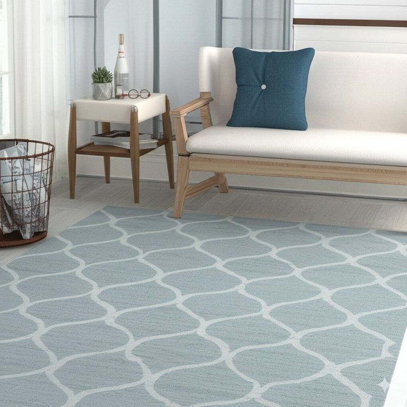 Tapis transitionnel contemporain en laine touffeté à la main gris clair vert clair fabriqué à la main Laine