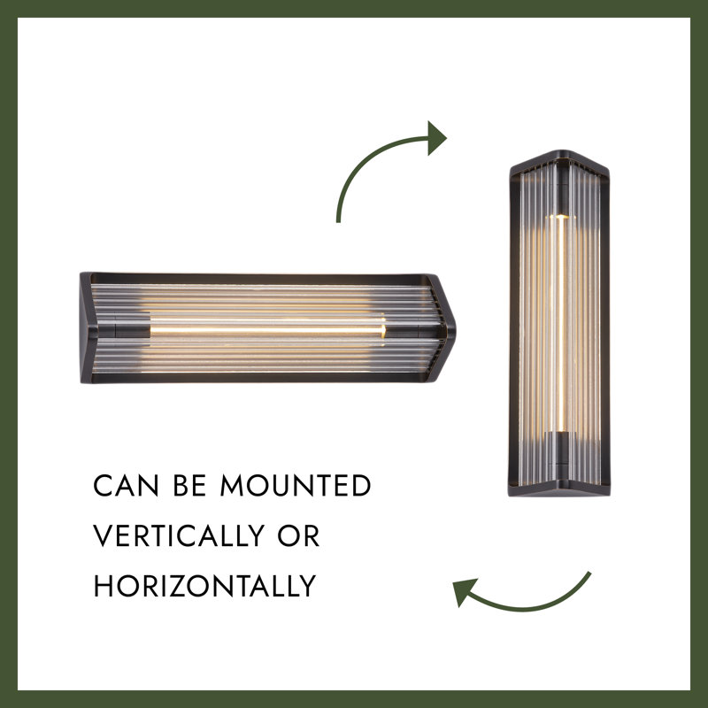 Sabre 1 - Light LED Bath Bar, Ribbed Glass/Urban Bronze