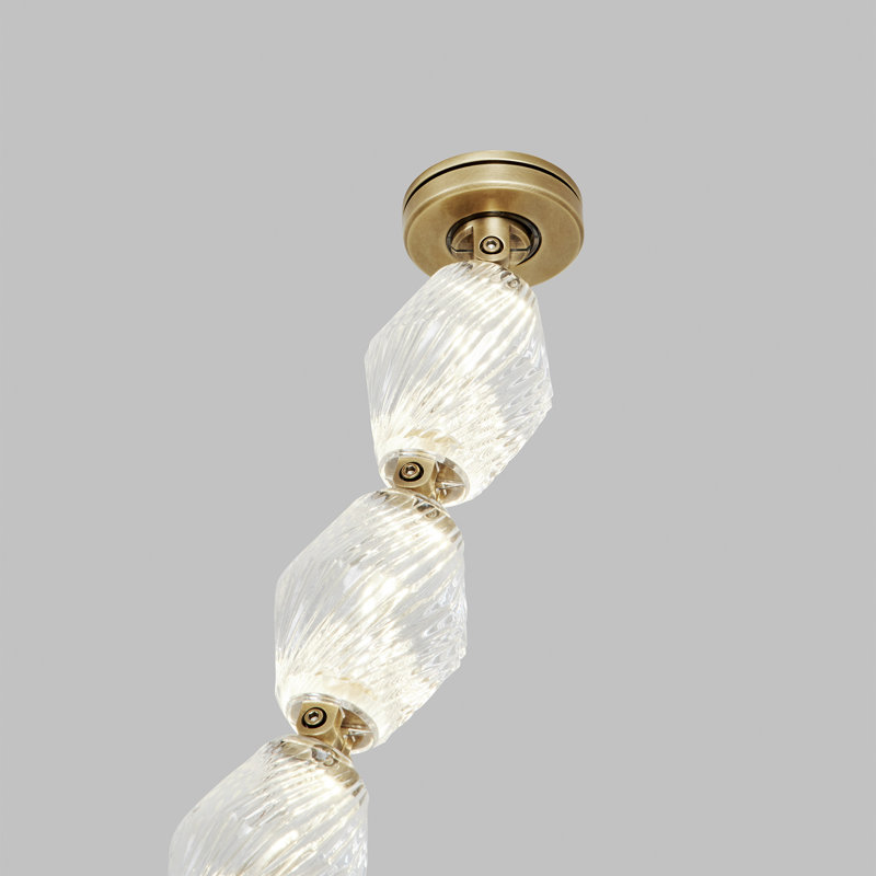 Collier 240 Chandelier, 254.8" H x 2" W x 2" D, Hand Rubbed Antique Brass, 3000K