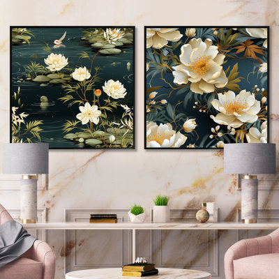 Dalke - Ensemble de 2 collages carrés botaniques abstraits