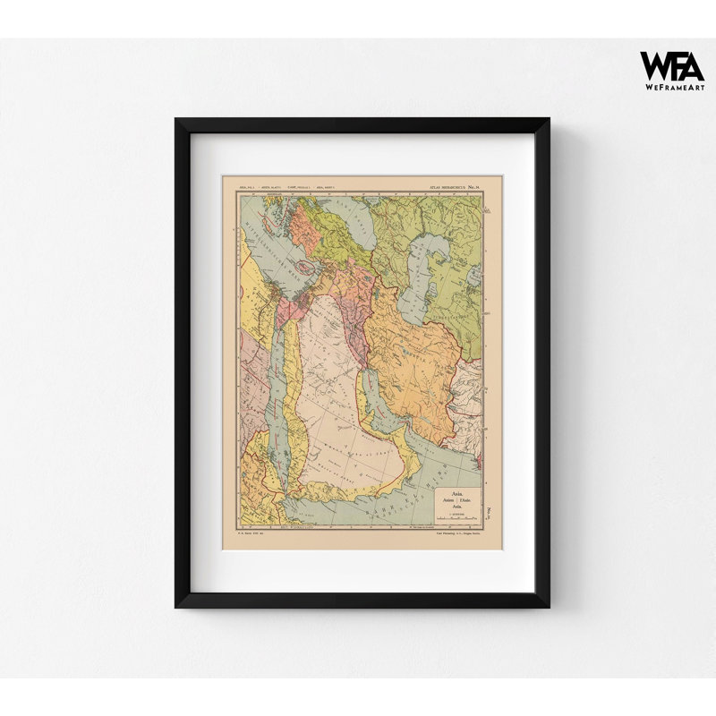 Middle East - Streit 1913, Rustic Middle East Antique Map, Large Map Wall Art Print, Living Room Wall Decor, Antique Map Office Decor