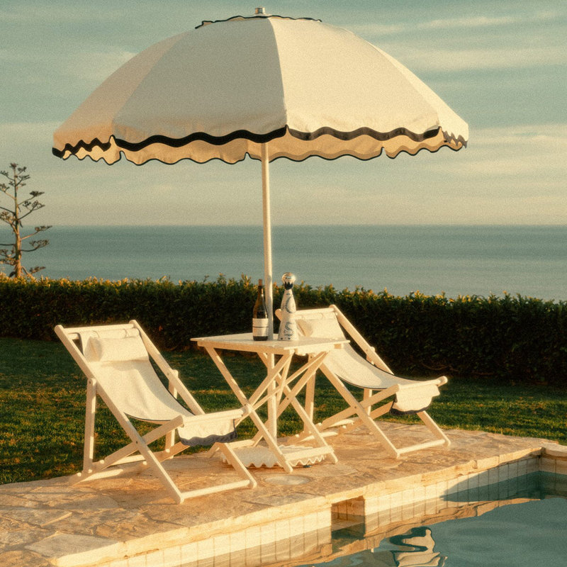 Patio 90'' W Umbrella, Red/White Striped