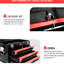 Porte-outils 20 po à 3 tiroirs en acier, noir et rouge, glissière à roulement, loquet en métal, boîte de rangement pratique, portable, pratique