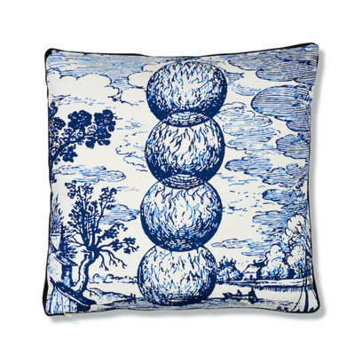 Schumacher x Johnson Hartig Modern Toile Box Pillow A