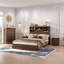 Ensemble de chambre à coucher 4 pièces, lit en bois avec tête de rangement et station de charge, 2 tables de chevet avec 2 tiroirs, 1 commode avec 5 tiroirs-556674500