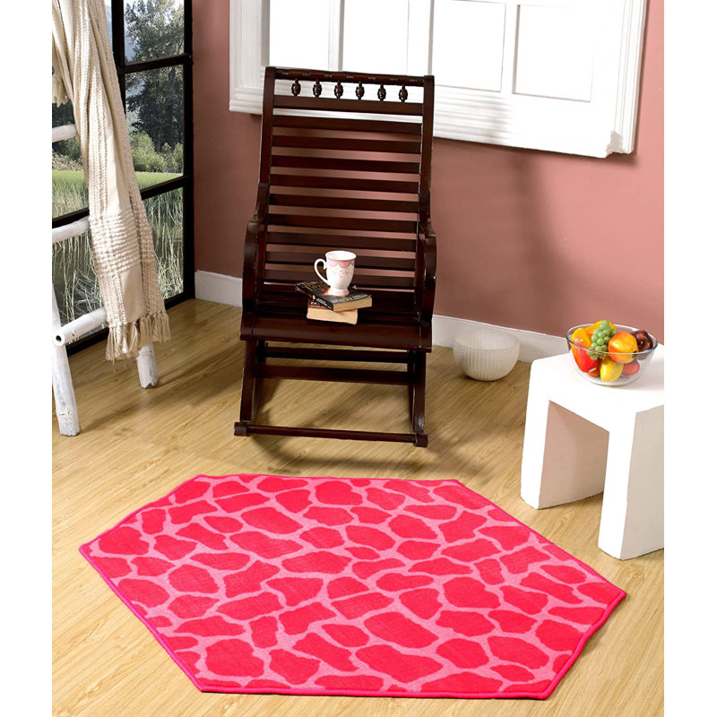 Tapis imprimé animal - Girafe Girly, Hexagone 7 pi