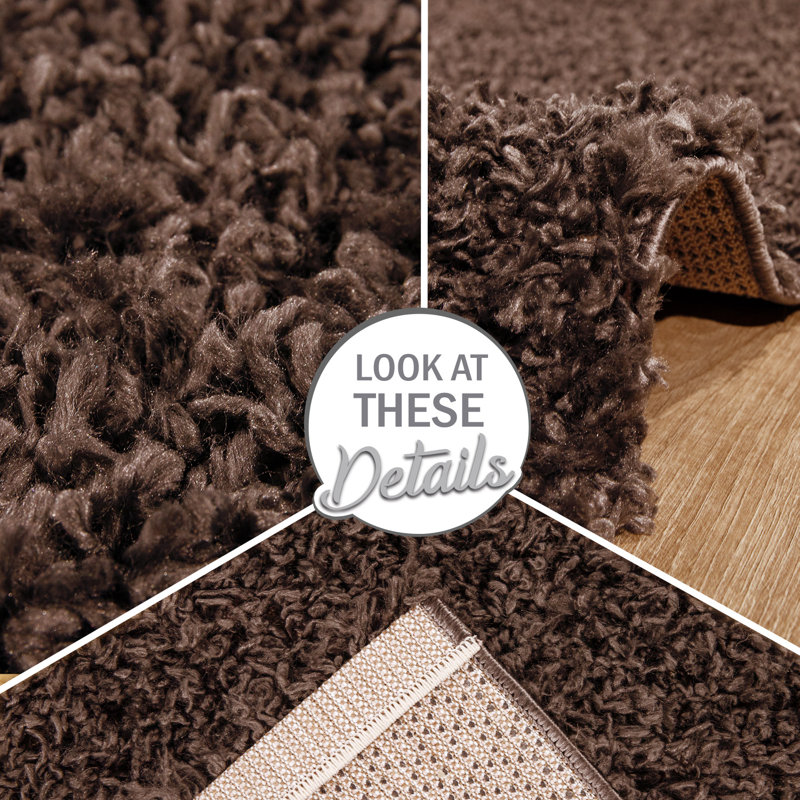 Epperson Solid Colour Shag Area Rug, Rectangle 60 x 100cm