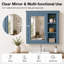 Armoire à pharmacie murale avec miroir en gris et bleu l 28 po x H 30 po LuxuryCore-129387482