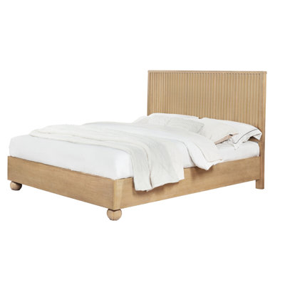 Atlas Light Oak Fluted Platform Bed