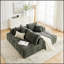 Canapé modulaire en chenille moderne avec méridienne et porte-gobelets pour une détente confortable dans le salon sans assemblage
