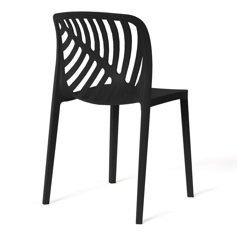 Ensemble de 2 chaises de patio empilables, Black