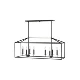 Luminaire suspendu rectangulaire à 8 lumières pour îlot de cuisine Ellis