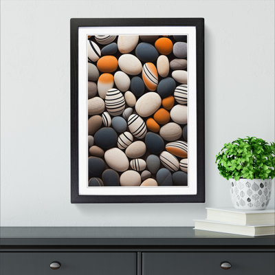 Pebbles Op - Single Picture Frame Print on Wood