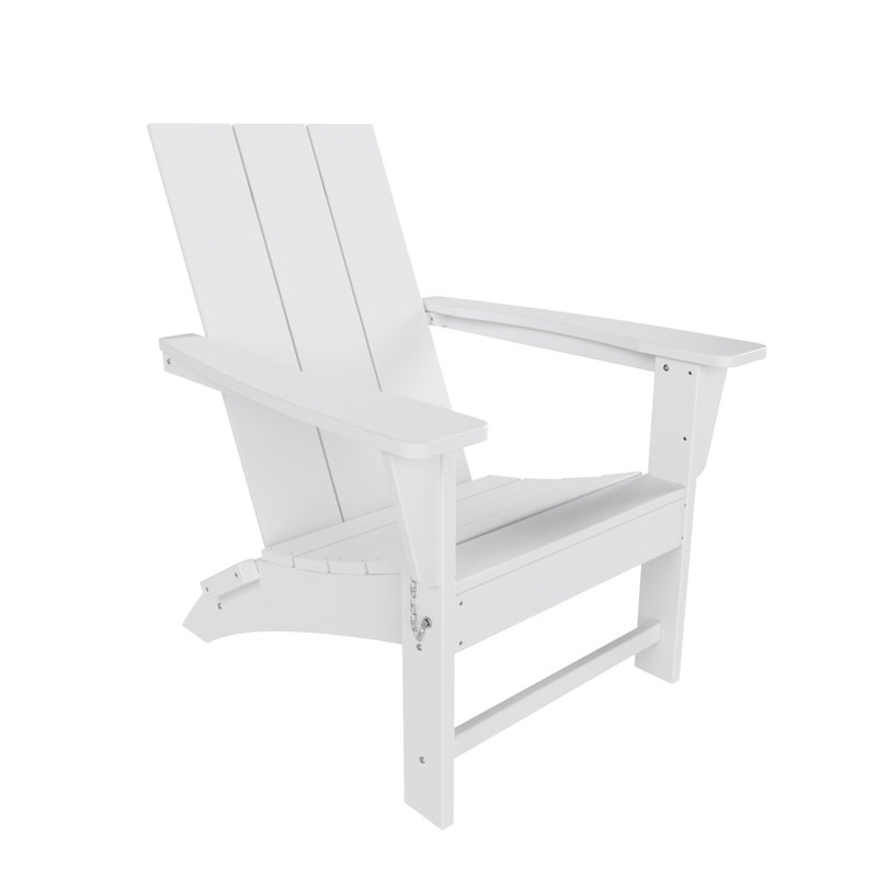 Joubert HDPE Plastic Folding Adirondack Chair, White