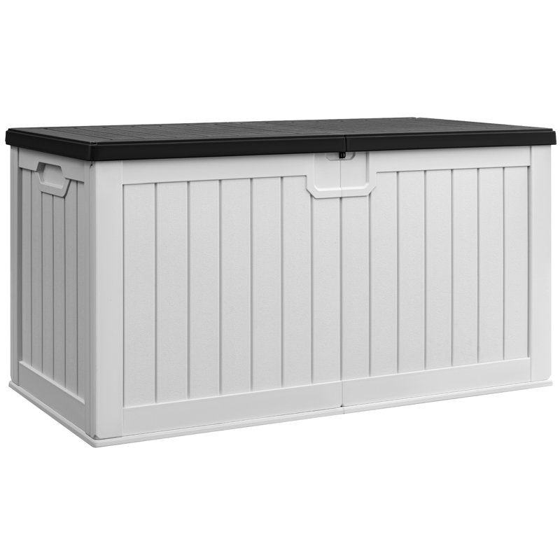 Resin Lockable Deck Box For Indoor And Outdoor, Ivory
