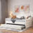 Upholstered Daybed With Trundle, Charging Station And Button Tufted Design-168101967