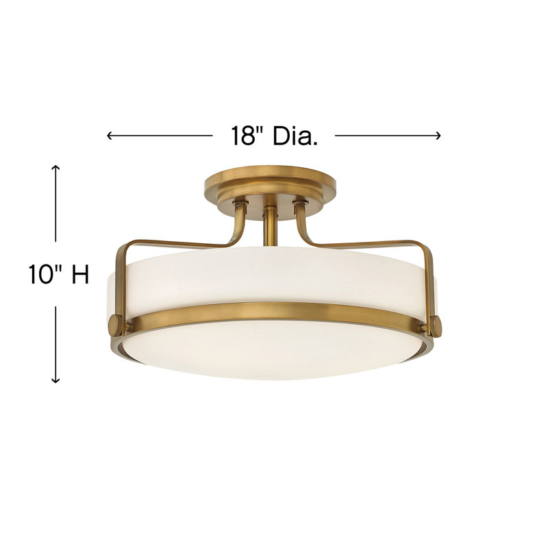 Harper 3-Light 18" Simple Bowl Semi Flush Mount