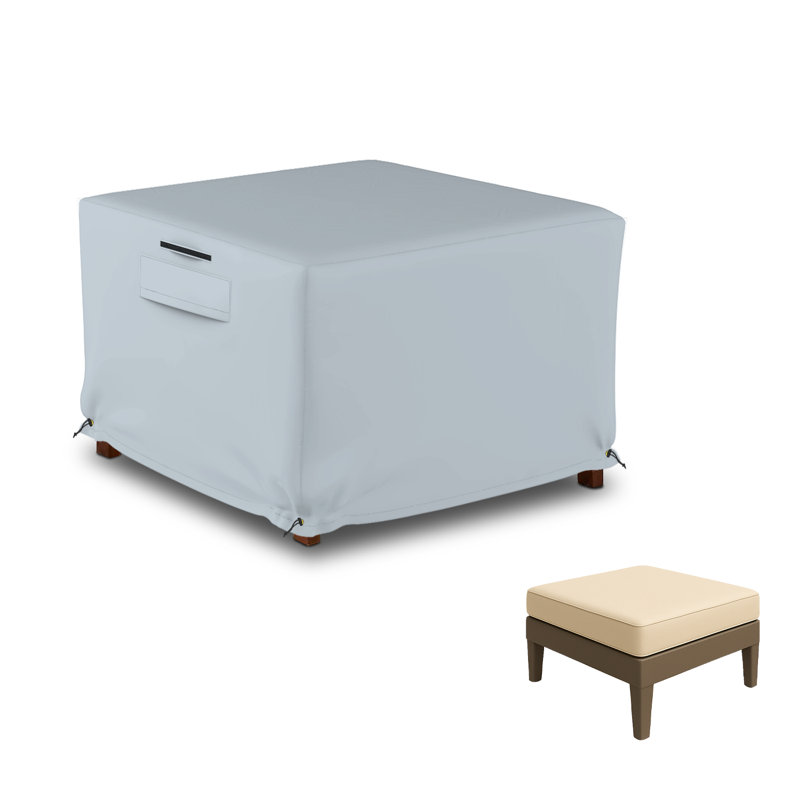 High-Density Waterproof Patio Deck Box Cover For Outdoor Rectangle Ottoman With Storage, Black