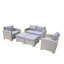 Ensemble de conversation de patio en osier 6 pièces toutes saisons, ensemble de mobilier de patio modulaire gris avec coussins, canapé modulaire d'une capacité de 330 lb avec repose-pieds pour la cour, le porche et la terrasse-1684751749