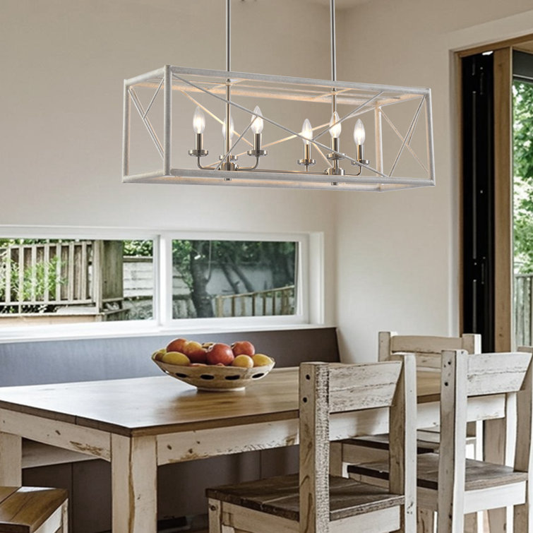 6 - Lights Dimmable Farm Rectangular Chanderlier