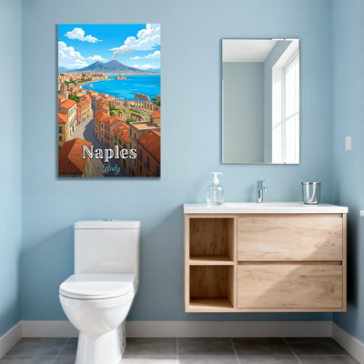 Scenic & Cityscapes Naples Cityscape With Vesuvius And Sea View