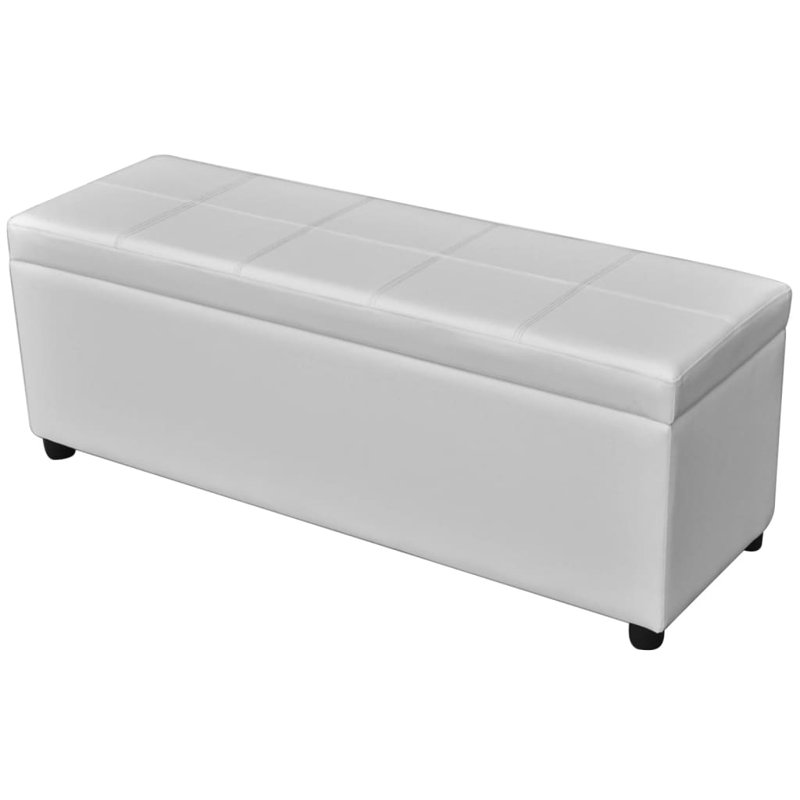 Banc de rangement à couvercle rabattable Miles, Blanc, H 17,3 po x l 15,4 po x P 17,3 po