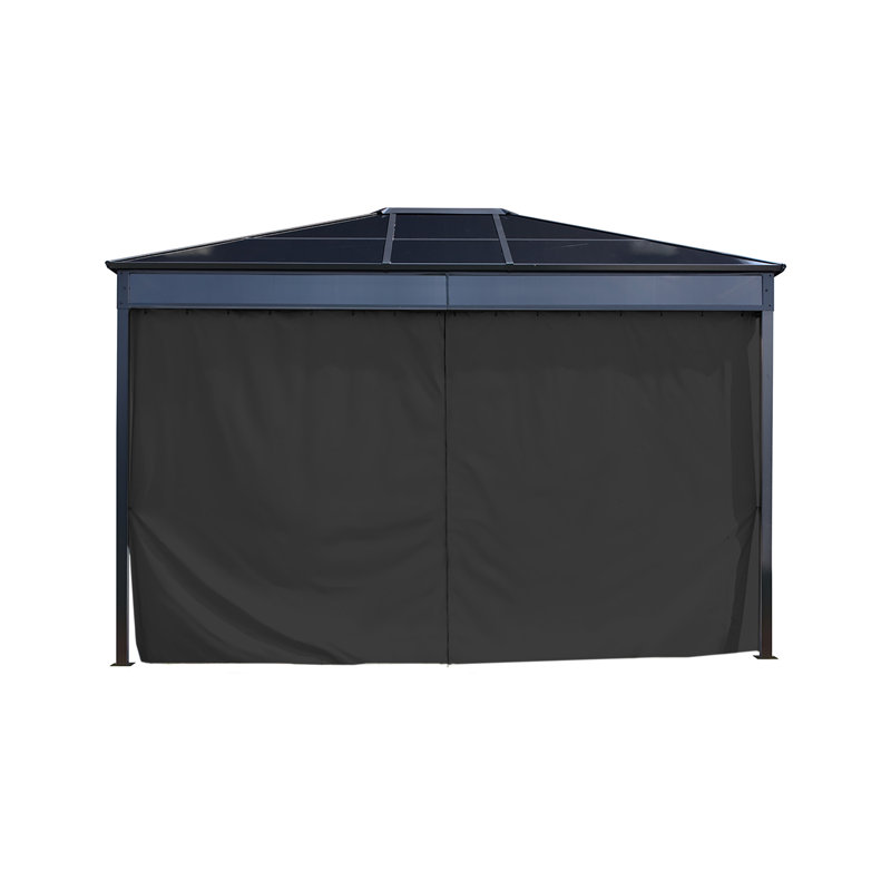 Diani Black Polyester Curtains 10 ft. x 12 ft.