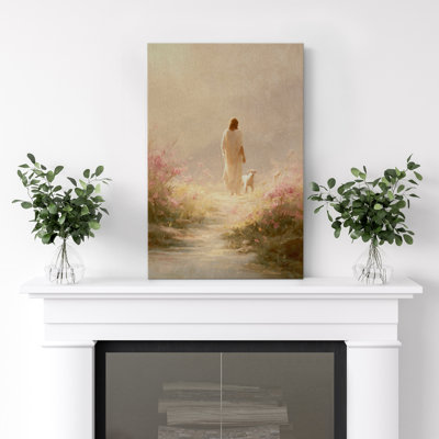 Art mural sur toile «Jesus et agneau»