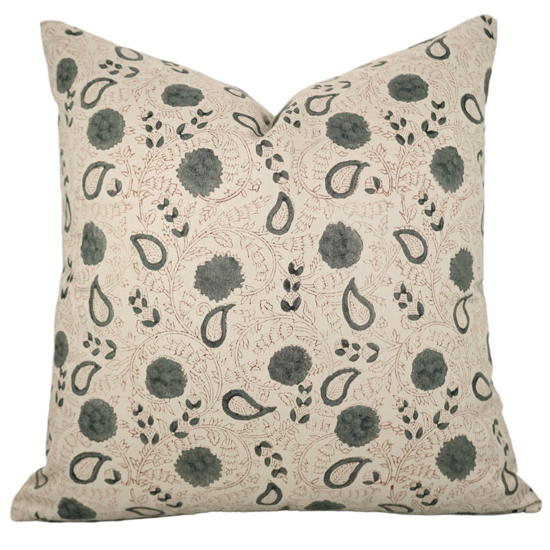Ensemble de 4 coussins décoratifs Fabividine Boho, satin de coton (Gopi, bleu), H 16 po x l 16 po