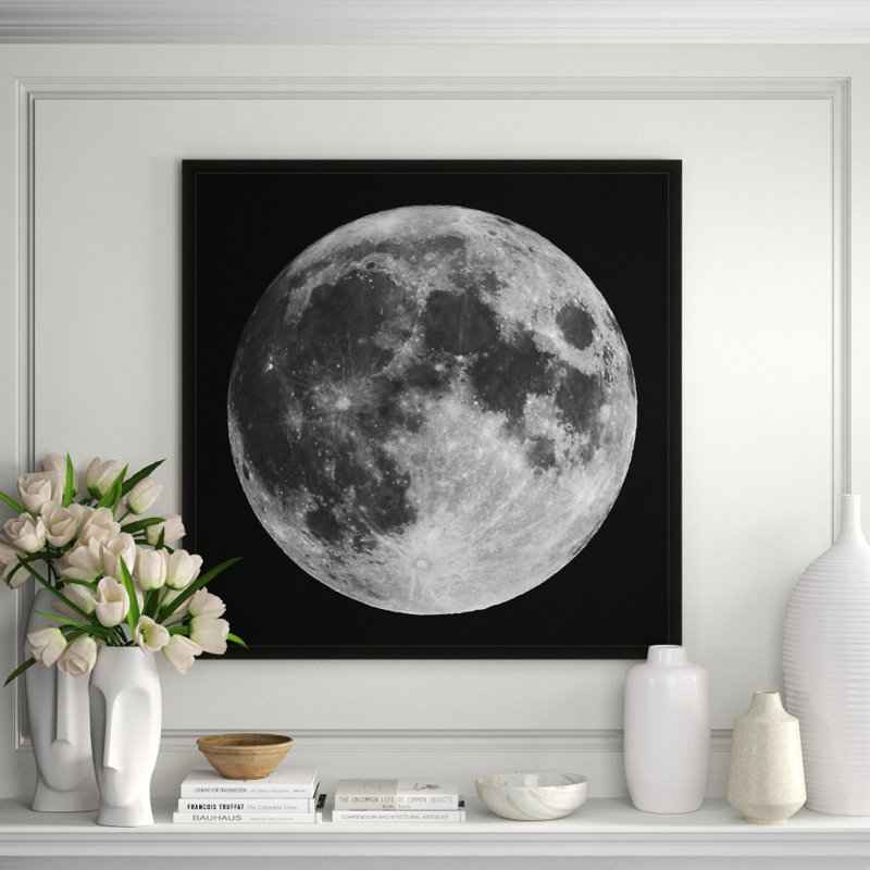 Lunar View 2' Framed Graphic Art Print on Glass