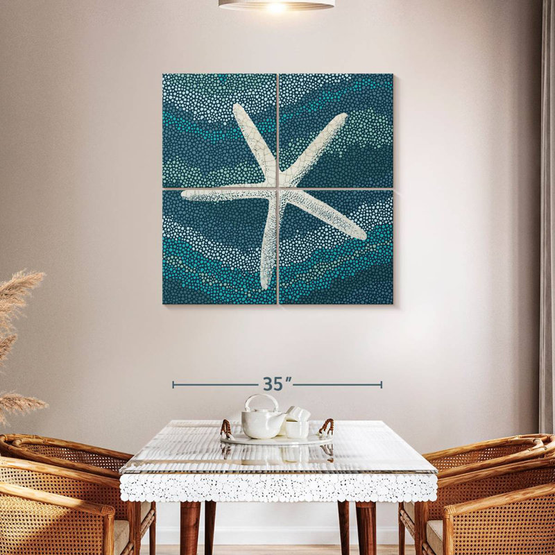 Aletra Blue Sea Glass II, H 38 po x l 38 po