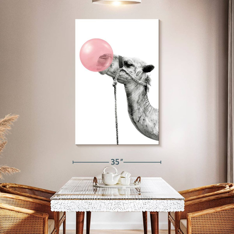 Pop Bubble Gum Camel, 51" H x 34" W