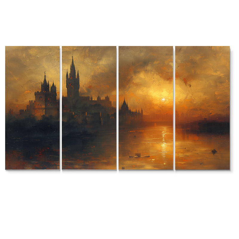Laux - Châteaux, ensemble d'art sur toile, H 28 po x l 48 po