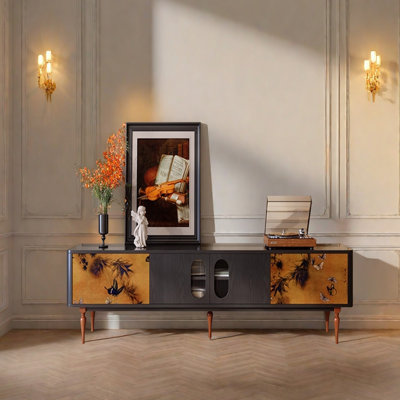 Retro and niche design wooden TV cabinet