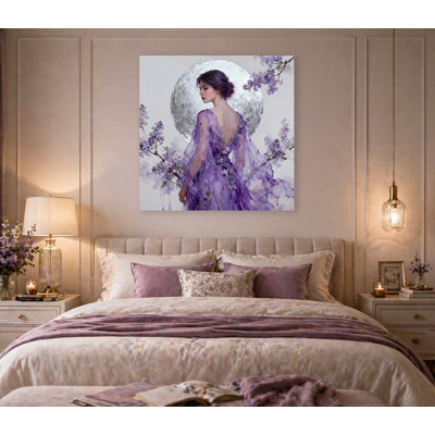 Lilac Moon Silence Wrapped Canvas Wall Art