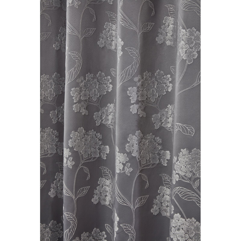 Blossom Eyelet Room Darkening Curtains, Silver, 228 W x 228 D cm