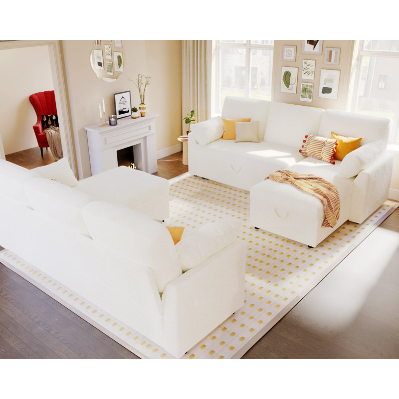Baerl Upholstered 84'' Sleeper Sofa, White