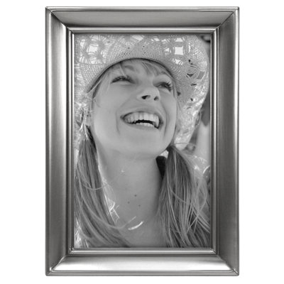 Pewter Metal Beveled Picture Frame
