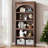 Farmhouse Arched Bookcase, 68.7" Tall Wooden Bookshelf with 5 Open Shelves, Rustic Vintage Display Shelves for Living Room, Office, Library-636639776