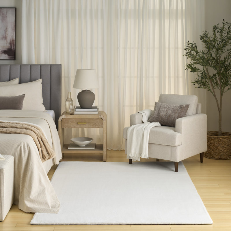 Tapis d'intérieur blanc Maselli, Rectangle 7 pi 6 po x 9 pi 6 po
