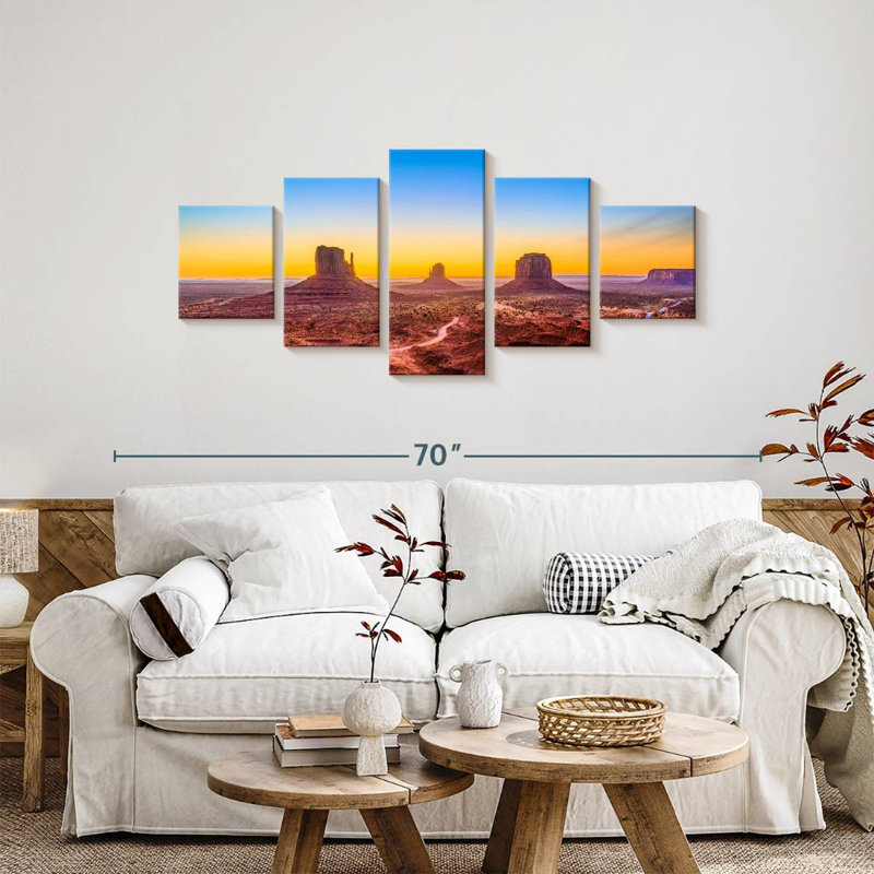 Monument Valley At Dawn, H 24 po x l 55 po