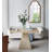 40x40x29.5" Cream Square Dining Table with Pedestal Base